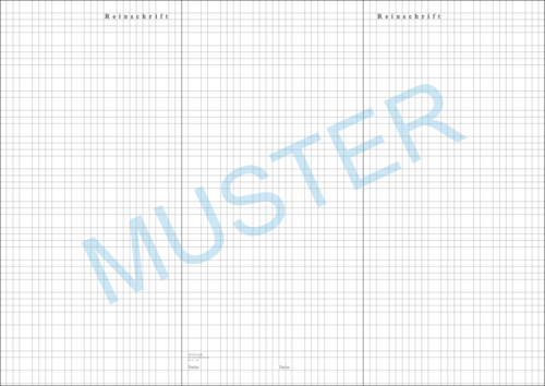 Prüfungspapier DIN  A3 Reinschrift - mit Rand innen ca. 7 cm - liniert