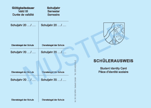 Schülerausweis Nordrhein-Westfalen (3-sprachig)