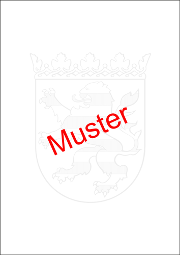 Wappenpapier DIN A4 mit Hessischem Wappen in grau