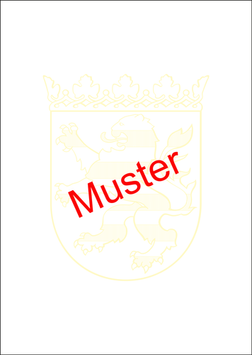 Wappenpapier DIN A4 mit Hessischem Wappen in gelb