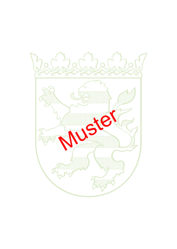 Wappenpapier DIN A4 mit Hessischem Wappen in gruen