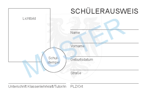 Schülerausweis Brandenburg (Scheckkartenformat)