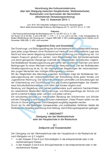 Multilaterale Versetzungsordnung Baden-Württemberg A5
